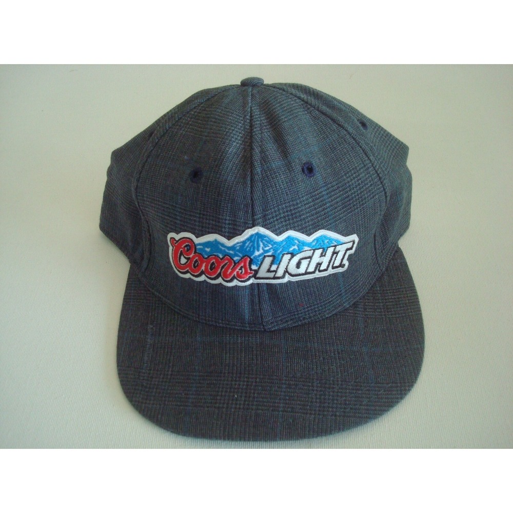 COORS LIGHT PLAID USA 90S GOLF BEACH SNAPBACK HAT CAP VINTAGE S5